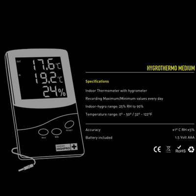 Ορθόμετρο MEDIUM - θερμόμετρο υγρόμετρο (2 σημεία ανάγνωσης)